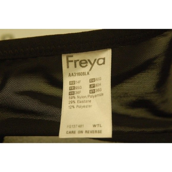 Black Freya Cameo Deco Plunge Molded Underwire Bra Size 36G - Picture 5 of 5